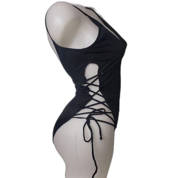 Victorias Secret One Piece Swimsuit Womens Large Lace Up Sides Bathing Suit - Picture 3 of 7